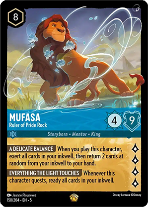 carte lorcana mufasa souverain de la terre des lions